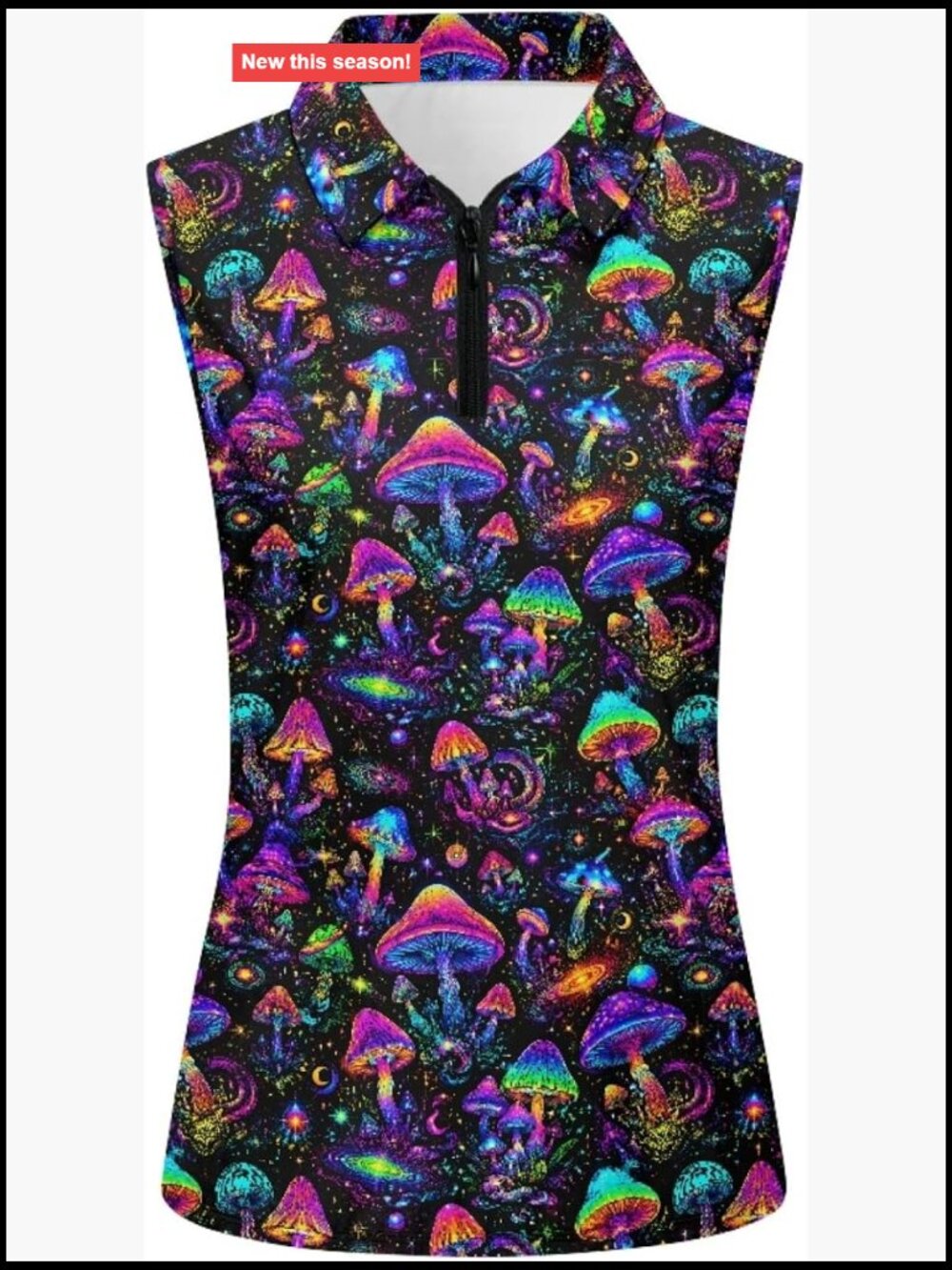 Women's Sleeveless Golf Polo Shirts Zip Up V-Neck Athletic Tank